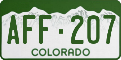 CO license plate AFF207