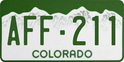 CO license plate AFF211