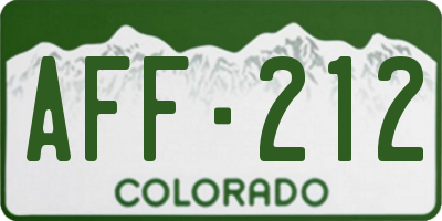 CO license plate AFF212