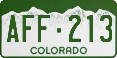 CO license plate AFF213