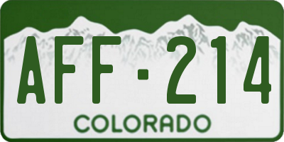CO license plate AFF214
