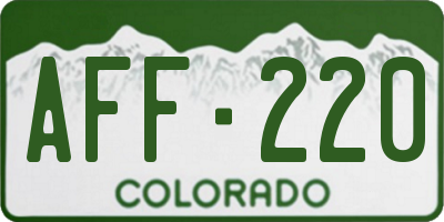 CO license plate AFF220