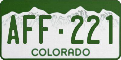 CO license plate AFF221