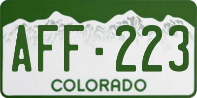 CO license plate AFF223