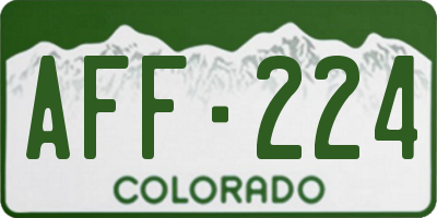 CO license plate AFF224