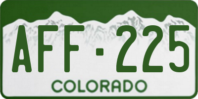 CO license plate AFF225