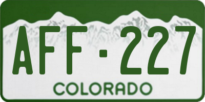 CO license plate AFF227