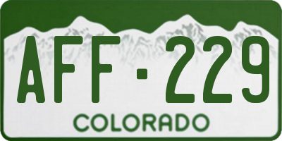 CO license plate AFF229