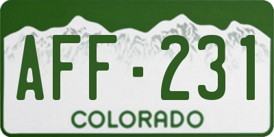 CO license plate AFF231