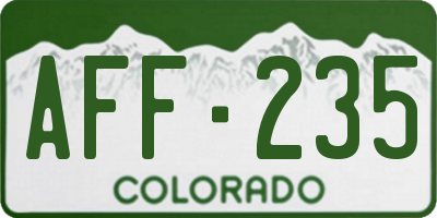 CO license plate AFF235