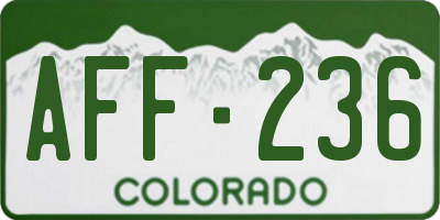 CO license plate AFF236
