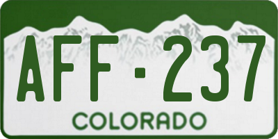 CO license plate AFF237