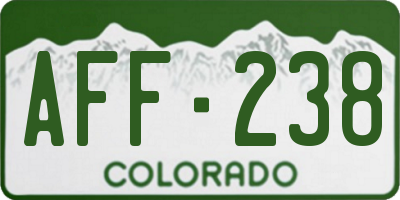 CO license plate AFF238