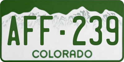 CO license plate AFF239