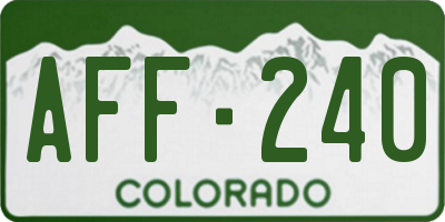 CO license plate AFF240