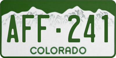CO license plate AFF241