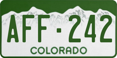 CO license plate AFF242