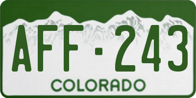 CO license plate AFF243
