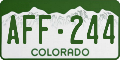 CO license plate AFF244