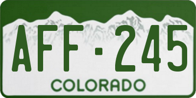 CO license plate AFF245