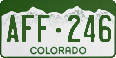 CO license plate AFF246