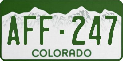 CO license plate AFF247