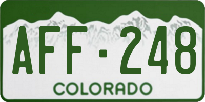 CO license plate AFF248