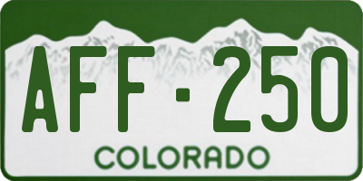 CO license plate AFF250