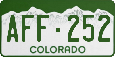 CO license plate AFF252