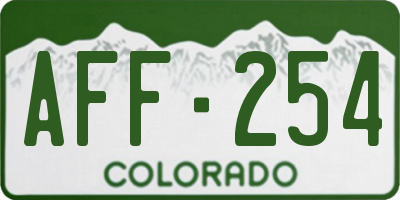 CO license plate AFF254
