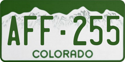 CO license plate AFF255