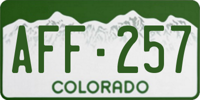 CO license plate AFF257