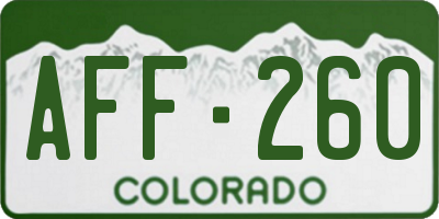 CO license plate AFF260