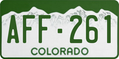 CO license plate AFF261