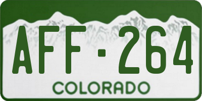 CO license plate AFF264