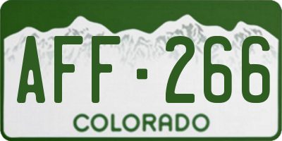CO license plate AFF266