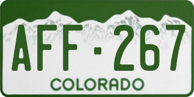 CO license plate AFF267