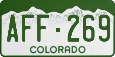 CO license plate AFF269