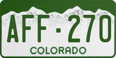 CO license plate AFF270