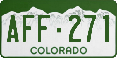 CO license plate AFF271