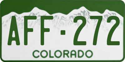 CO license plate AFF272