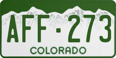 CO license plate AFF273