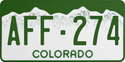 CO license plate AFF274