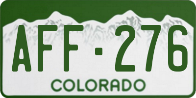 CO license plate AFF276