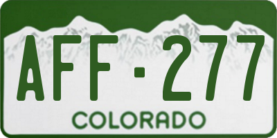 CO license plate AFF277