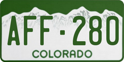 CO license plate AFF280