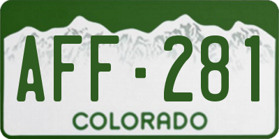 CO license plate AFF281