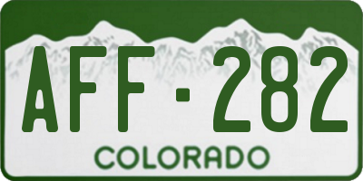 CO license plate AFF282