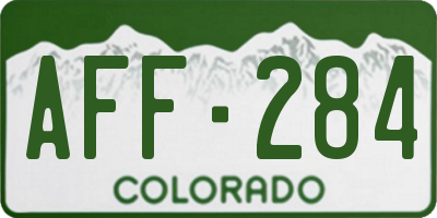 CO license plate AFF284