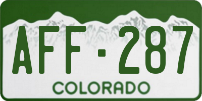 CO license plate AFF287